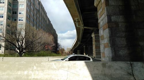 Close-up of car against building