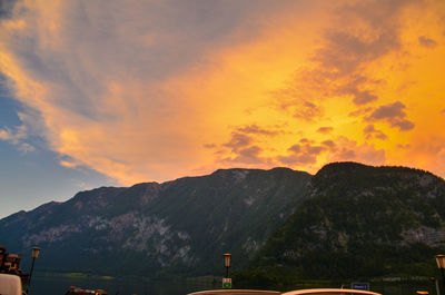 Scenic view of dramatic sky during sunset