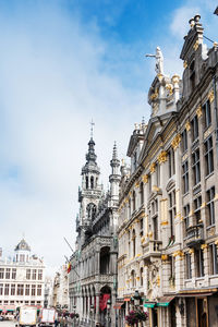 Low angle view of historic buildings in city