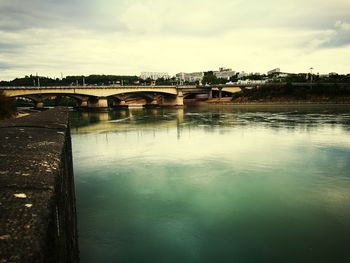 Bridge over river against sky