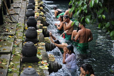 Group of people at temple