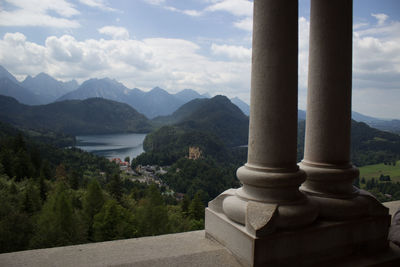Scenic view of mountains against sky. alpsee