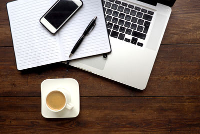 Coffee cup on table