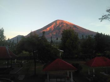 Scenic view of mountains against clear sky