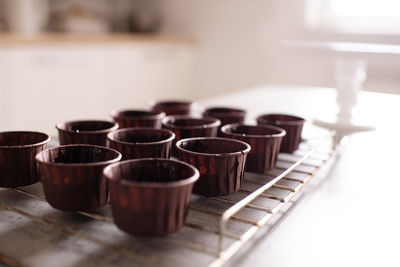 Making chocolate cupcakes at home. good morning.