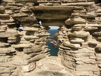 Rock formations in water