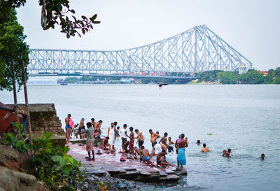 People bathing in hooghly river