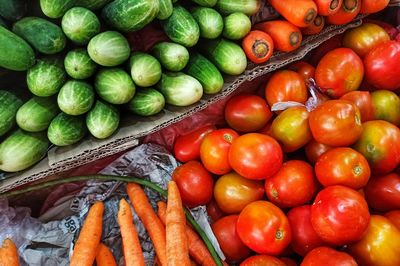 Full frame shot of vegetables for sale at market