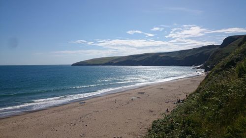 Scenic view of beach against sky