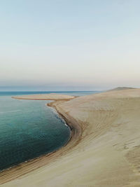 Scenic view of beach against clear sky