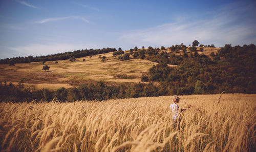 Scenic view of field against sky