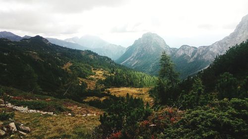 Scenic view of mountains against sky