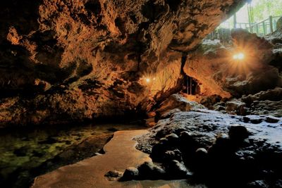 Rock formations in cave