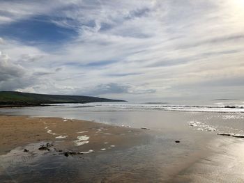 Scenic view of beach against sky