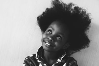 Close-up portrait of smiling girl