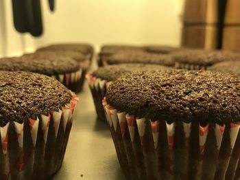 Close-up of cupcakes on table