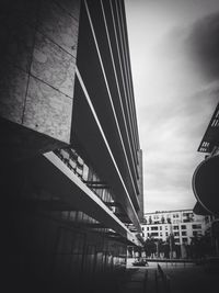 Low angle view of modern building against sky