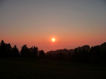 Scenic view of landscape at sunset