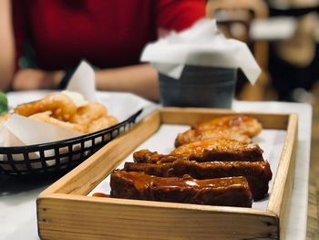 Close-up of food on table in restaurant