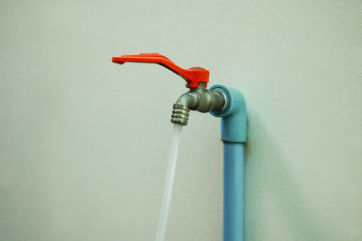 Close-up of red water pipe