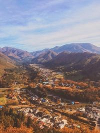 Scenic view of mountains against sky