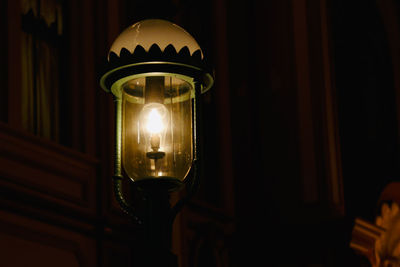 Close-up of illuminated light bulb