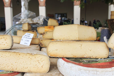 Cheese at market for sale
