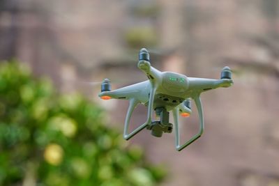 Close-up of drone flying