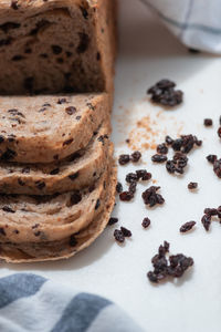 Wholemeal bread with dried blackberries. healthy, nutritious and delicious. 