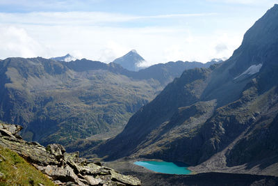 Panoramic view of mountains against sky