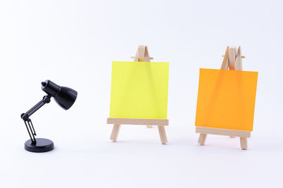 Close-up of objects against white background