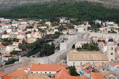 Defense walls of the old town of dubrovnik, croatia