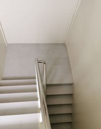 Low angle view of spiral staircase in building