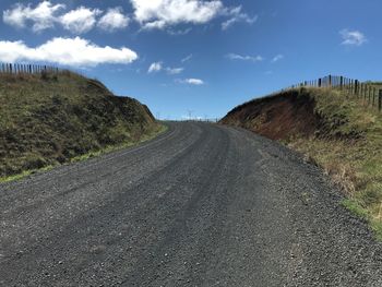 Surface level of road against sky