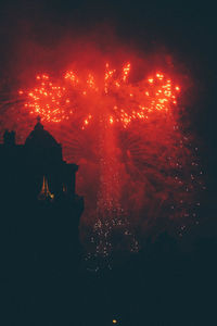 Close-up of fire crackers at night