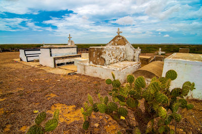 View of cemetery against sky