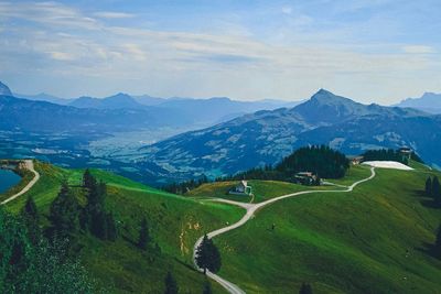 Scenic view of mountains against sky