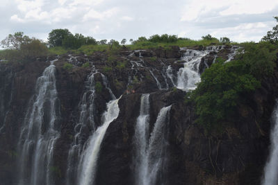 Scenic view of waterfall