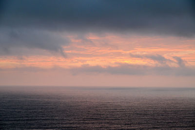 Scenic view of sea at sunset