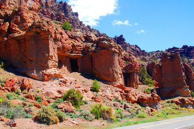 View of rock formation against sky