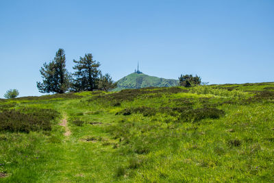 View from the puy pariou volcano hiking trail