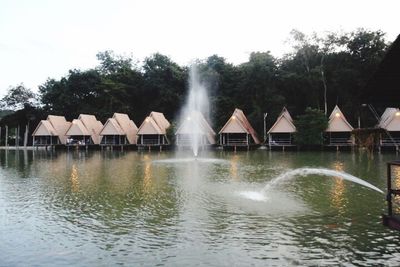 Fountain in front of building