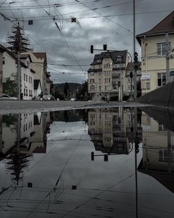 Reflection of buildings in city