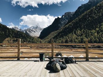 Scenic view of mountains against sky