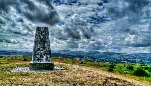 Scenic view of land against sky