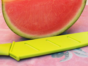 High angle view of lemon on table