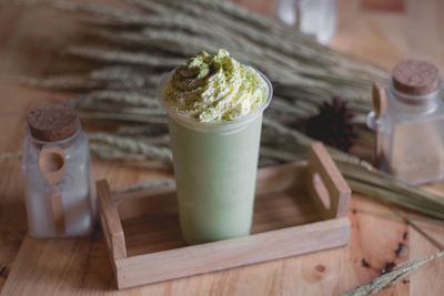 Close-up of drink on table