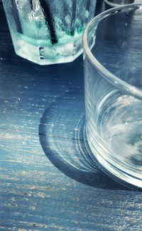 Close-up of glass jar on table