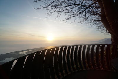 Scenic view of sunset against sky during winter