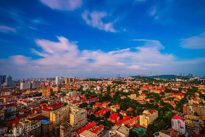 High angle view of cityscape